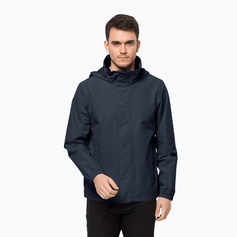 Jack Wolfskin men's Stormy Point 2L rain jacket navy blue 1111142_1010