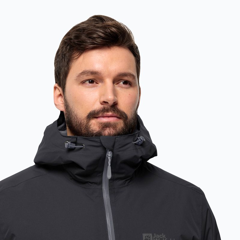 Jack Wolfskin men's rain jacket Wisper Ins black 3