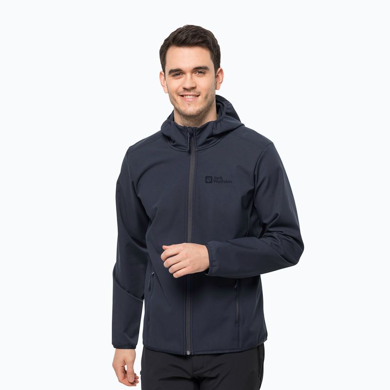 Jack Wolfskin men's softshell jacket Bornberg Hoody navy blue 1307471_1010