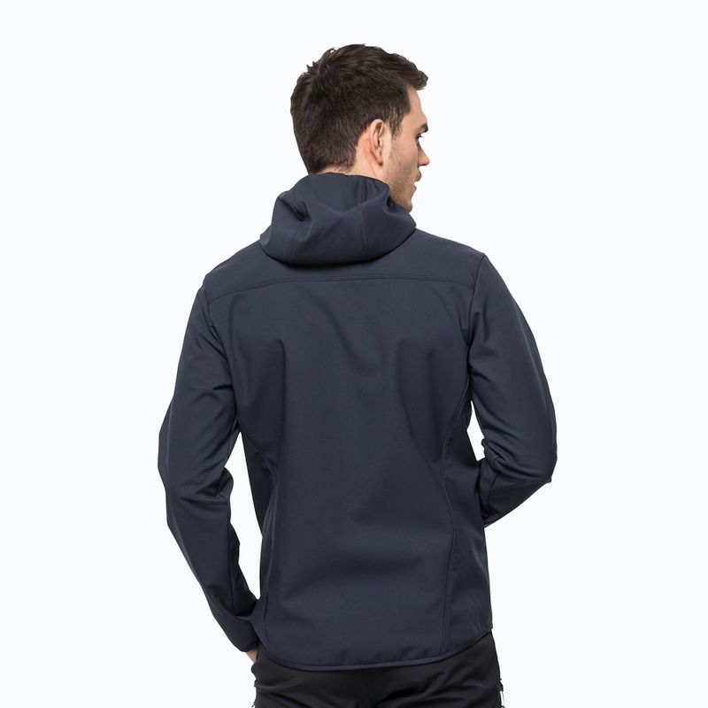 Jack Wolfskin men's softshell jacket Bornberg Hoody navy blue 1307471_1010 2