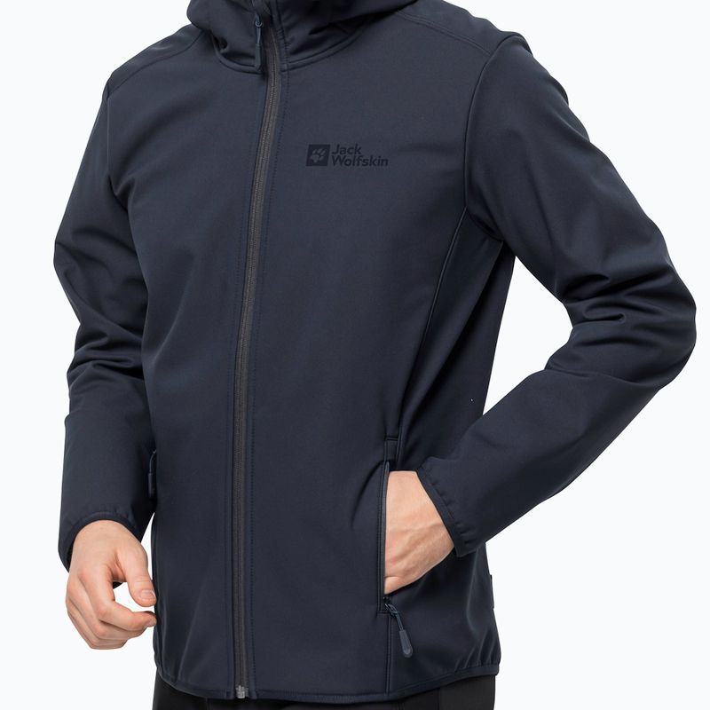 Jack Wolfskin men's softshell jacket Bornberg Hoody navy blue 1307471_1010 4