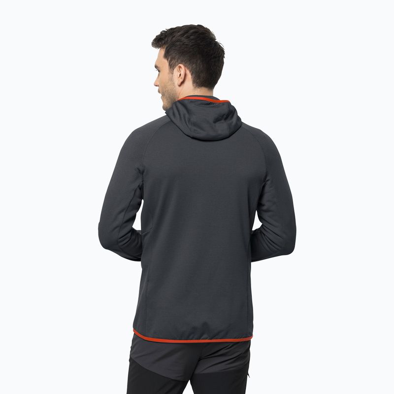 Men's Jack Wolfskin Hydro Grid Hooded FZ fleece sweatshirt grey 1710002 2