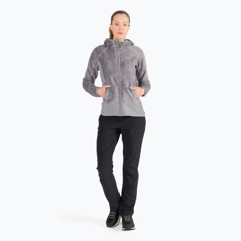 Jack Wolfskin women's Rotwand Hooded fleece sweatshirt grey 1710741 2