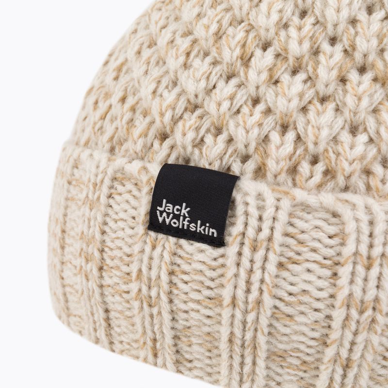 Women's winter beanie Jack Wolfskin Highloft Knit beige 1908011 3