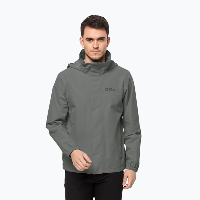 Jack Wolfskin men's Stormy Point 2L rain jacket green 1111142