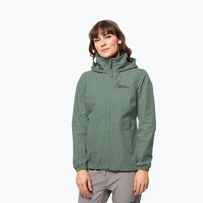 Jack Wolfskin women's Stormy Point 2L rain jacket green 1111202