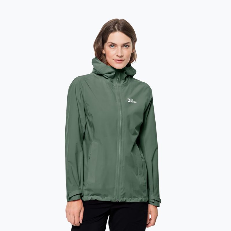 Women's Jack Wolfskin Pack & Go Shell rain jacket green 1111514_4151_005