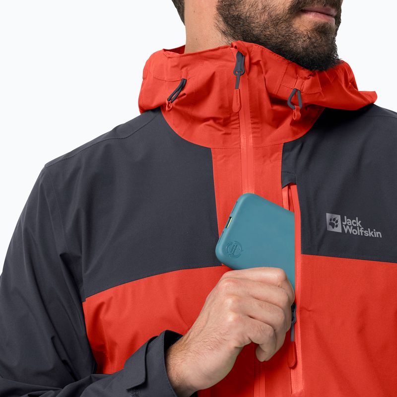 Jack Wolfskin men's Go Hike rain jacket red 1114051 3