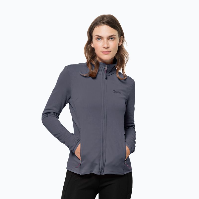 Jack Wolfskin women's trekking jacket Peak Grid Fleece grey 1710351