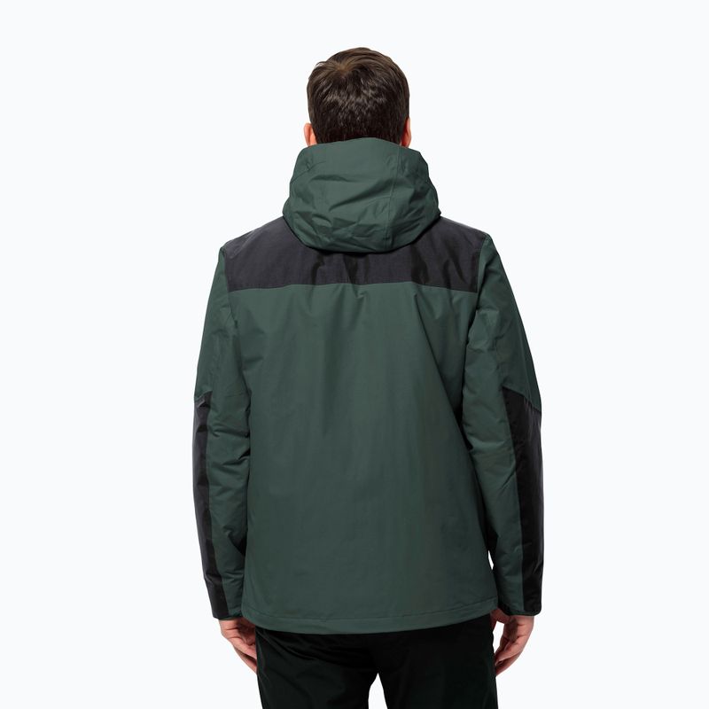 Jack Wolfskin men's Jasper 3in1 rain jacket black olive 3