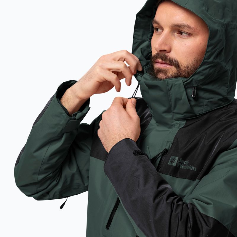 Jack Wolfskin men's Jasper 3in1 rain jacket black olive 5