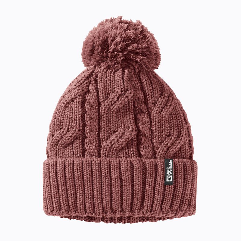 Jack Wolfskin Pompom Beanie apple butter winter hat 6