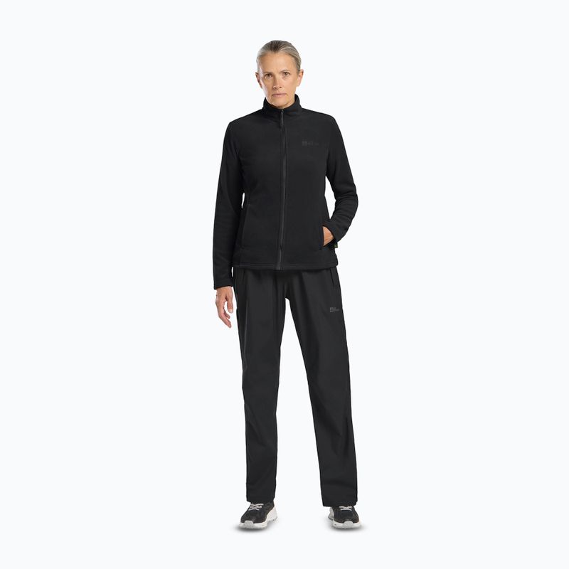 Women's fleece sweatshirt Jack Wolfskin Taunus Fz black 2