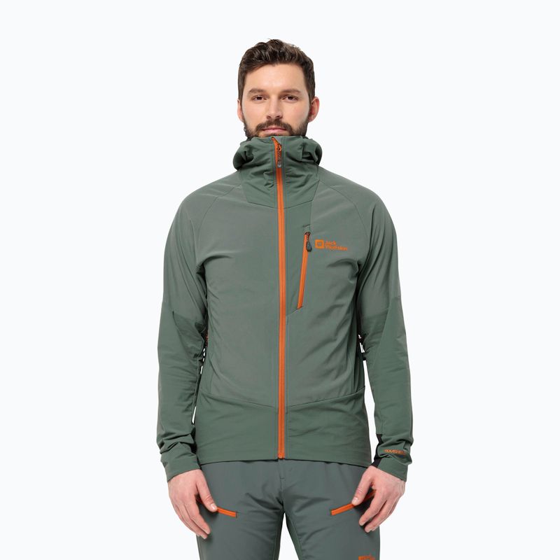 Jack Wolfskin men's softshell jacket Alpspitze Hoody hedge green