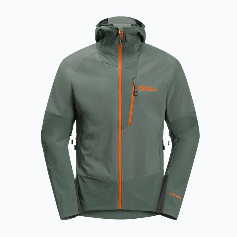 Jack Wolfskin men's softshell jacket Alpspitze Hoody hedge green 7
