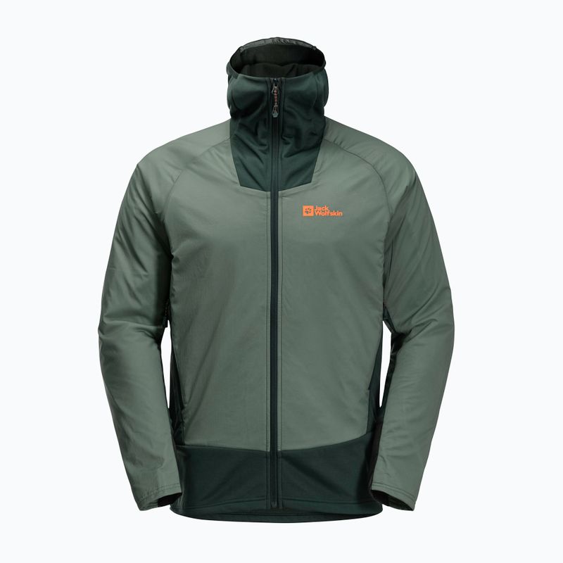 Jack Wolfskin Alpspitze Ins Hybrid hedge green men's rain jacket 7