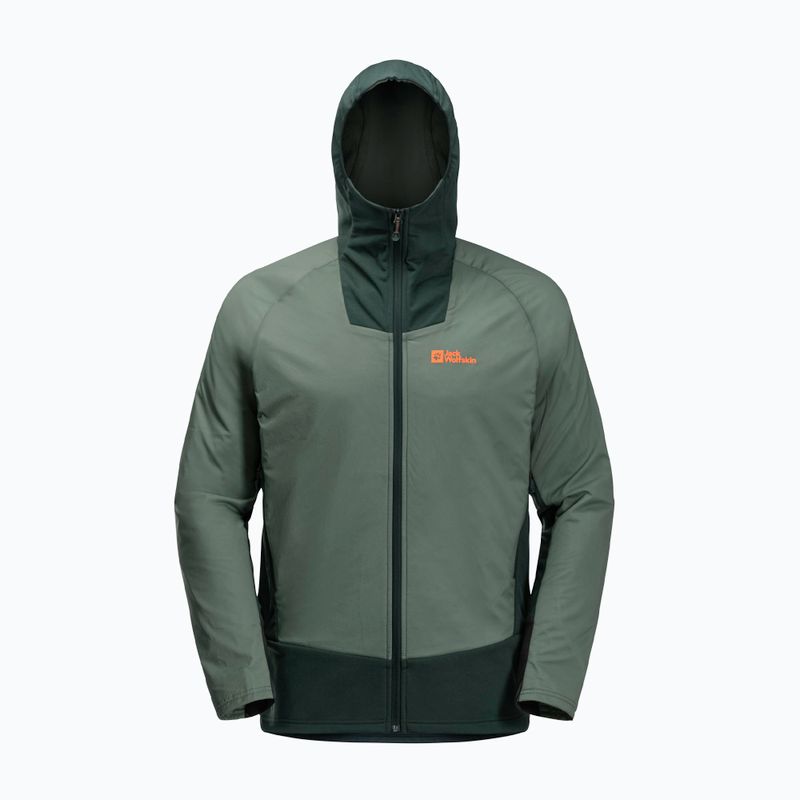 Jack Wolfskin Alpspitze Ins Hybrid hedge green men's rain jacket 8