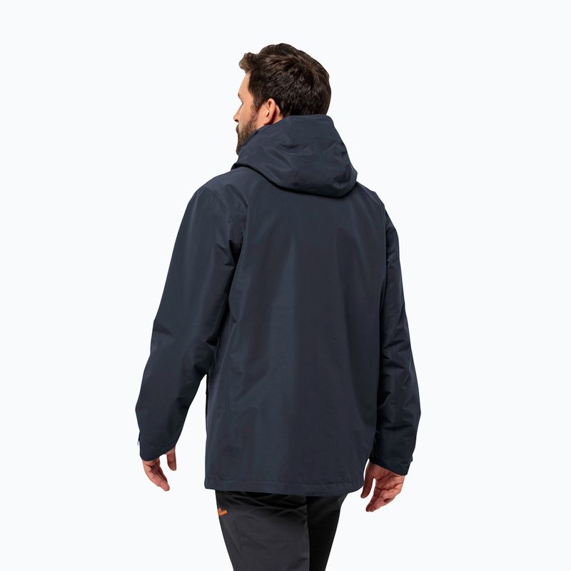 Jack Wolfskin men's rain jacket Fernblick 2L night blue 2