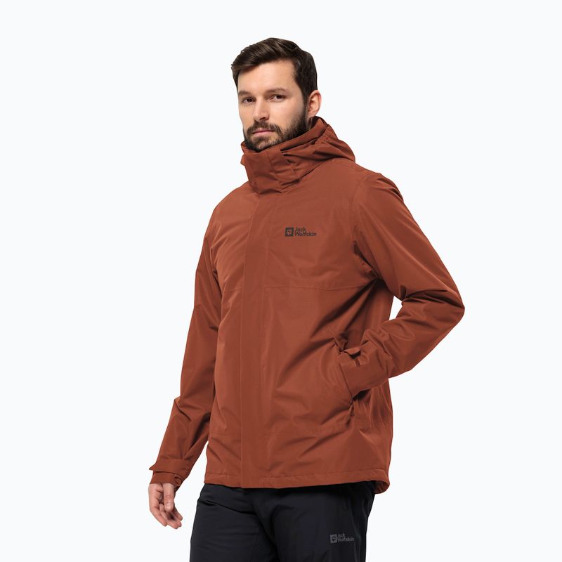 Jack Wolfskin men's rain jacket Feldberg Luntal 3in1 carmine 2