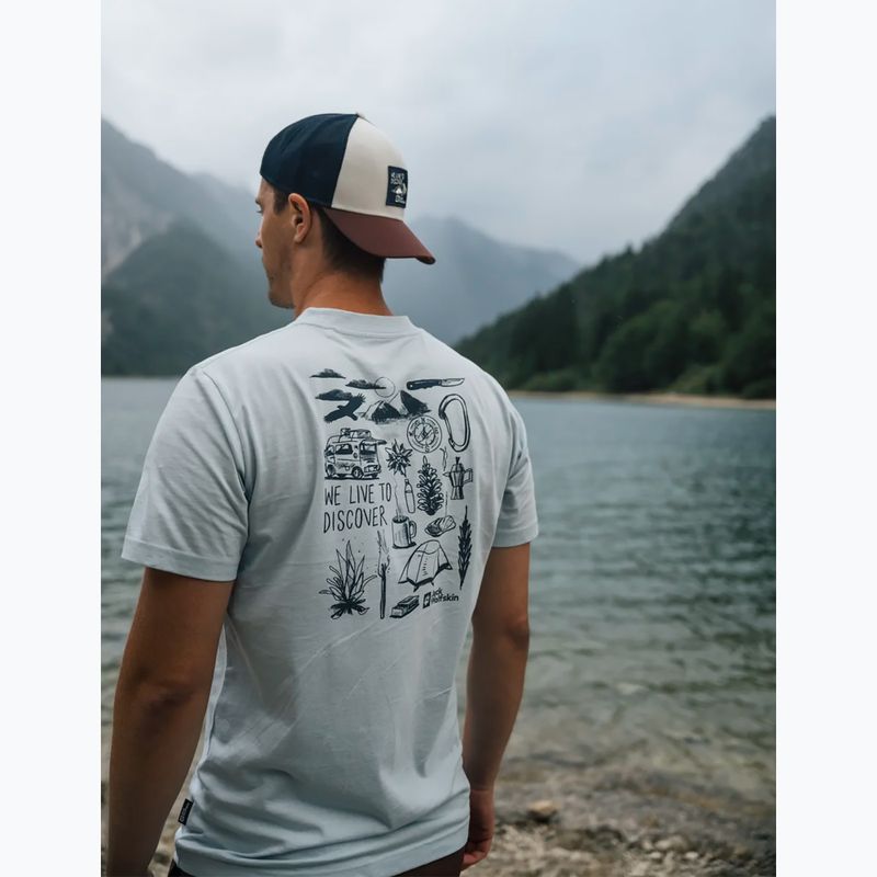Jack Wolfskin men's T-shirt Discover soft blue 7