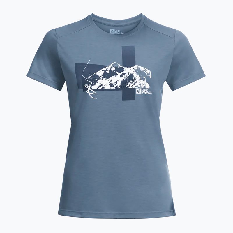 Jack Wolfskin women's trekking t-shirt Vonnan S/S Graphic elemental blue 4