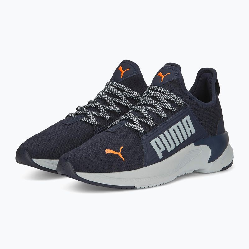 PUMA Softride Premier Slip-On men's running shoes navy/platinum gray/ultra orange 10