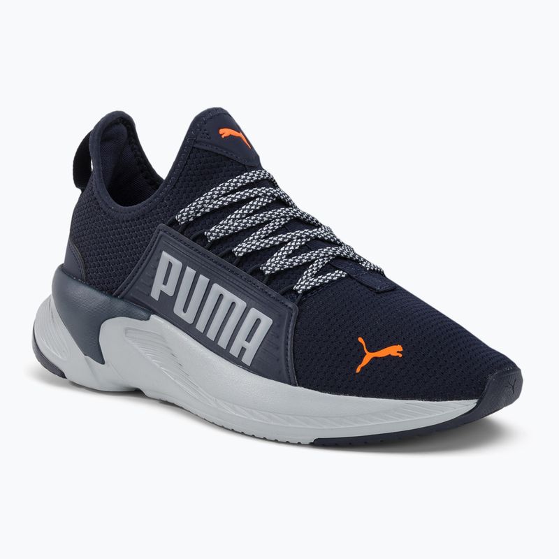 PUMA Softride Premier Slip-On men's running shoes navy/platinum gray/ultra orange