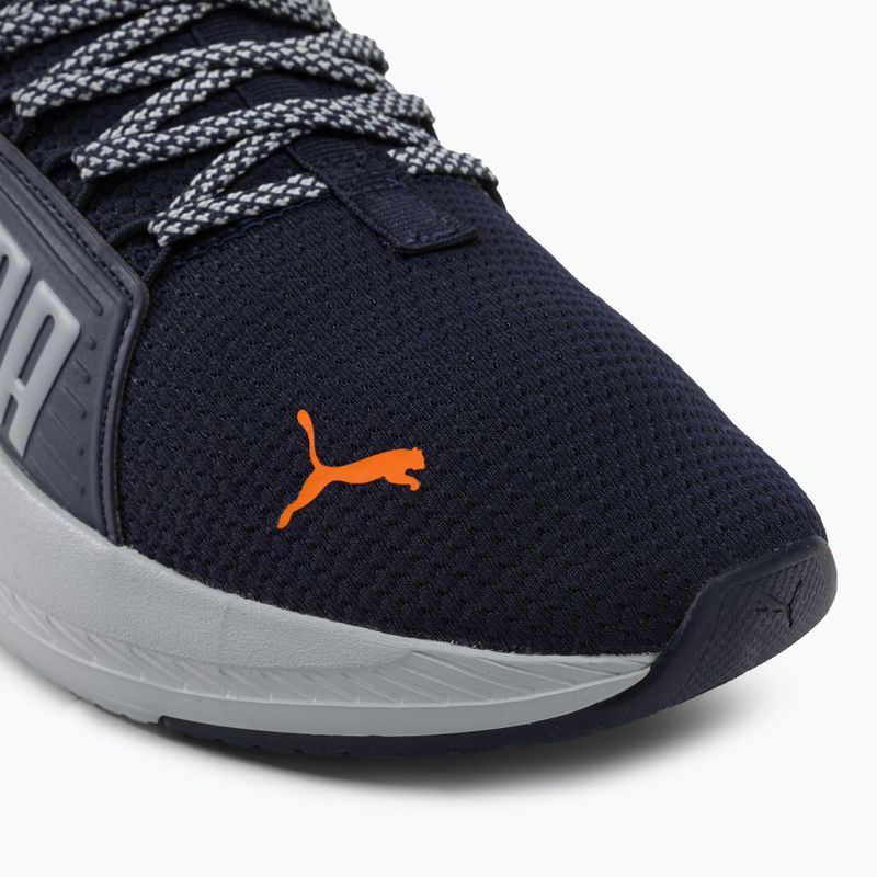 PUMA Softride Premier Slip-On men's running shoes navy/platinum gray/ultra orange 8