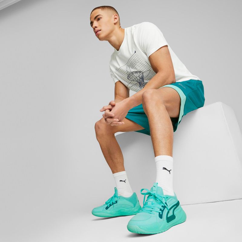 Men's basketball shoes PUMA Court Rider electric peppermint/green lagoon 15