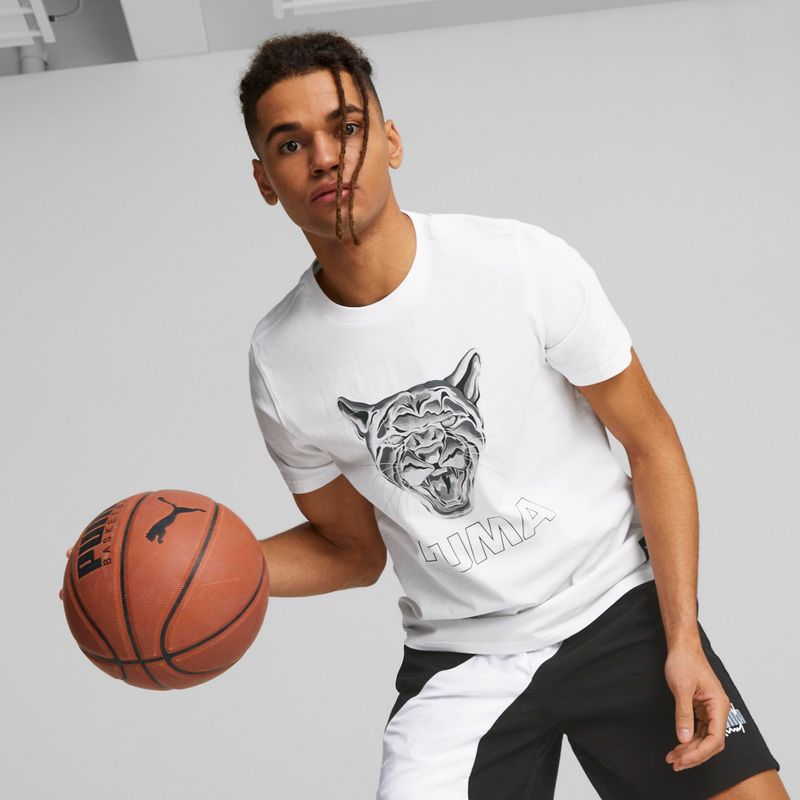 Men's basketball shirt PUMA Clear Out puma white 3