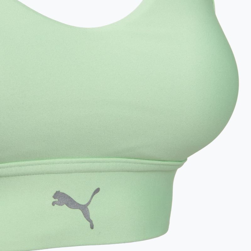 Women's running bra Puma High Impact Ultraform Running Bra green/silver 3
