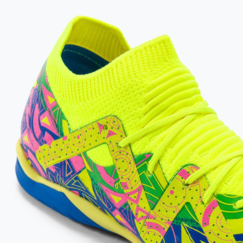 PUMA Future Match Energy IT + Mid Jr children's football boots ultra blue/yellow alert/luminous pink 8