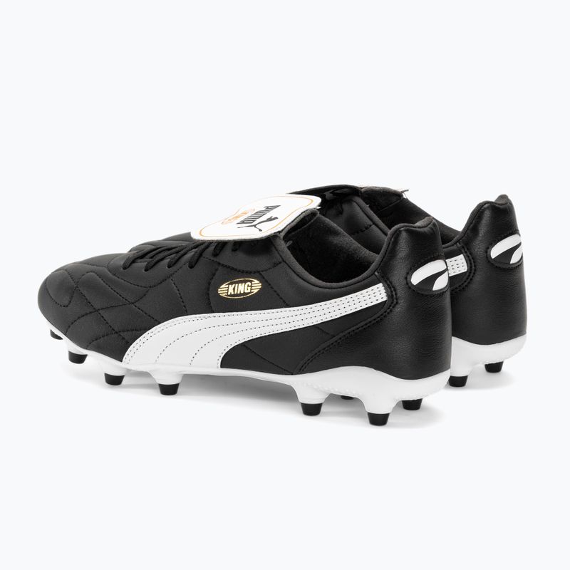 Men's football boots PUMA King Top FG/AG puma black/puma white/puma gold 3