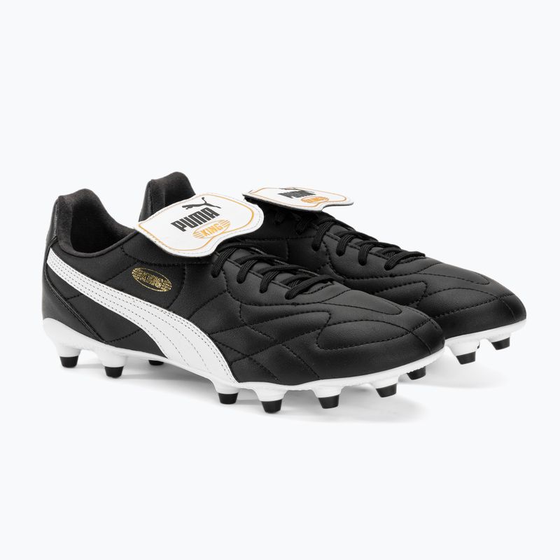 Men's football boots PUMA King Top FG/AG puma black/puma white/puma gold 4