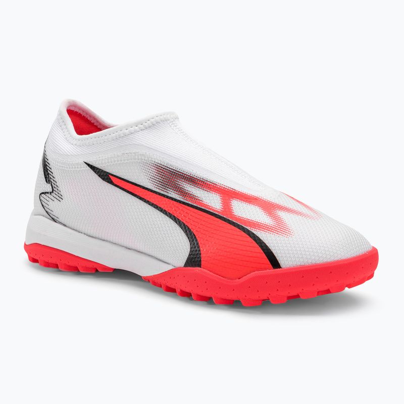 PUMA Ultra Match Ll TT + Mid Jr children's football boots puma white/puma black/fire orchid