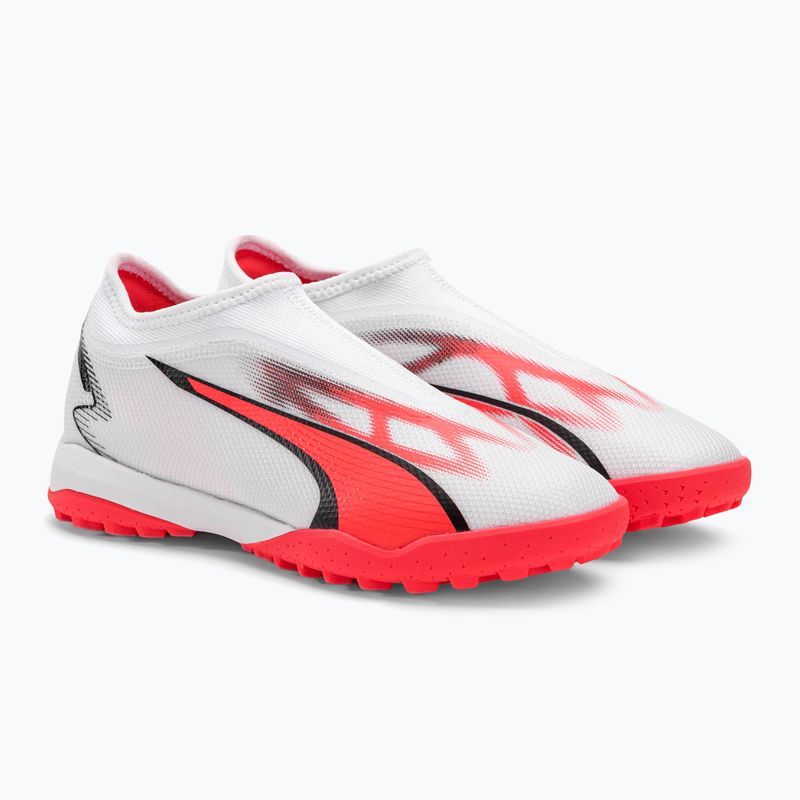 PUMA Ultra Match Ll TT + Mid Jr children's football boots puma white/puma black/fire orchid 4