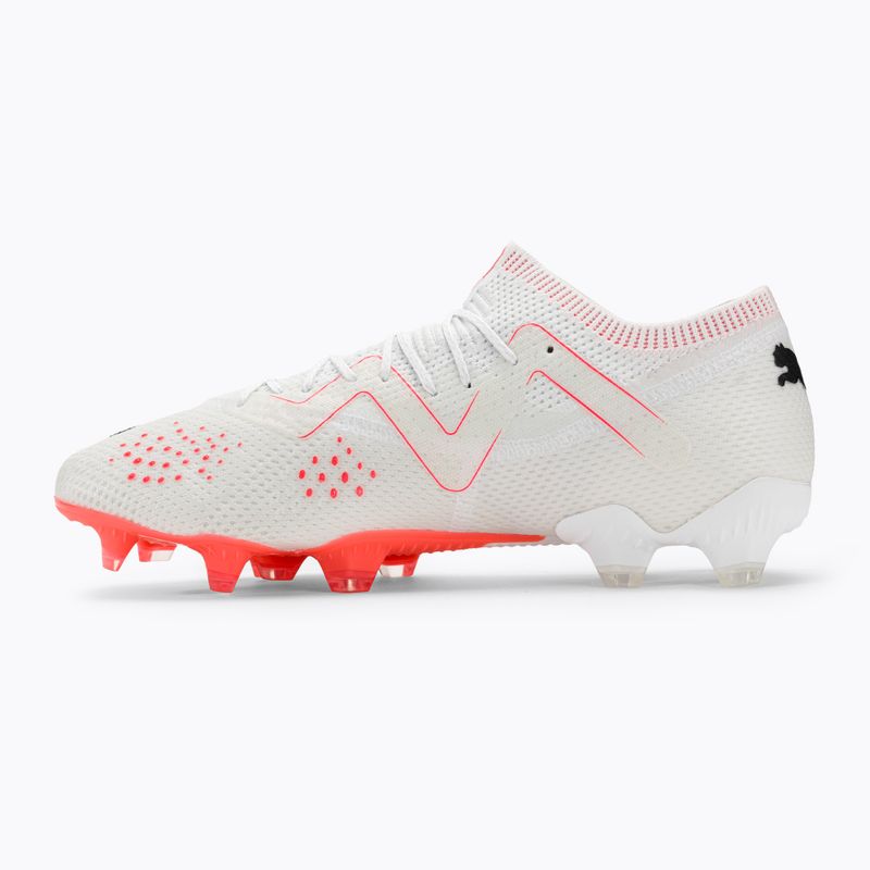 Men's football boots PUMA Future Ultimate Low FG/AG puma white/puma black/fire orchid 10