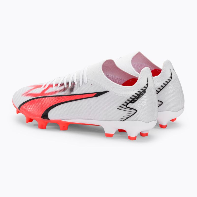 PUMA Ultra Match FG/AG men's football boots puma white/puma black/fire orchid 3