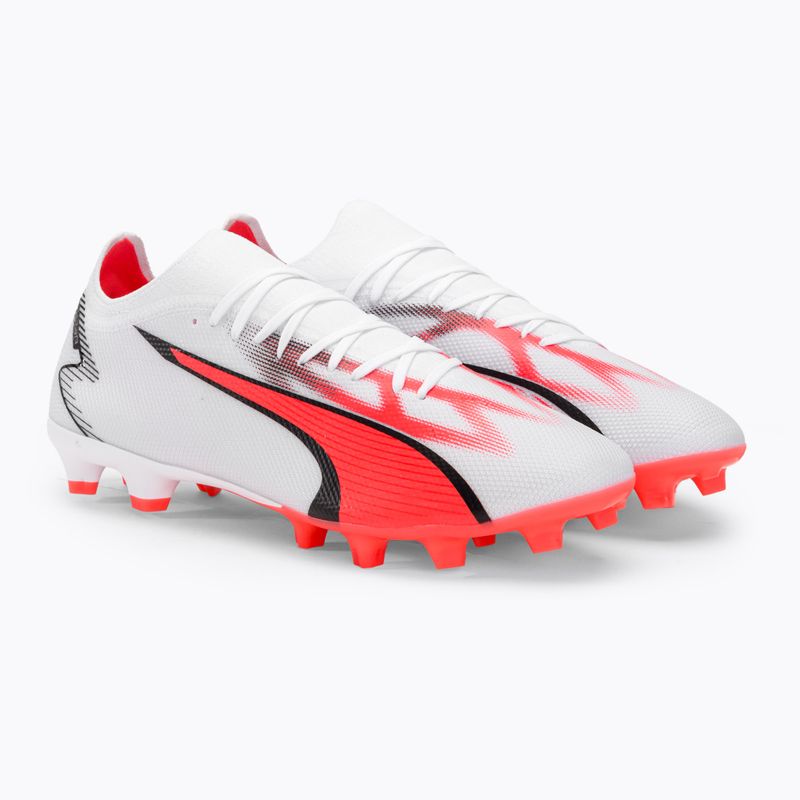 PUMA Ultra Match FG/AG men's football boots puma white/puma black/fire orchid 4