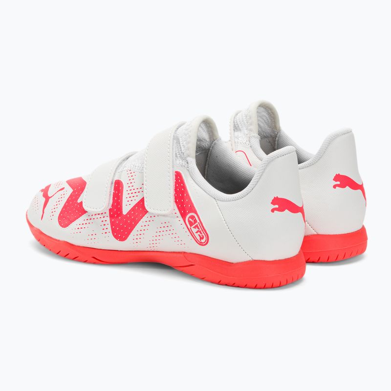 PUMA Future Play IT V Jr children's football boots puma white/fire orchid 3