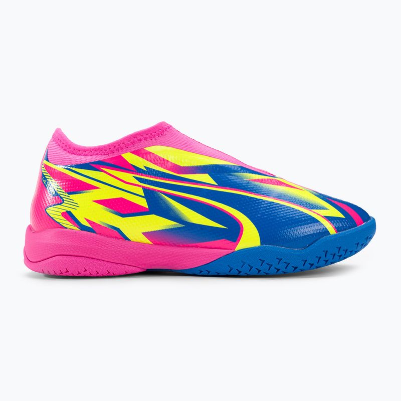 PUMA Ultra Match LL Energy IT+Mid Jr children's football boots luminous pink/ultra blue/yellow alert 2