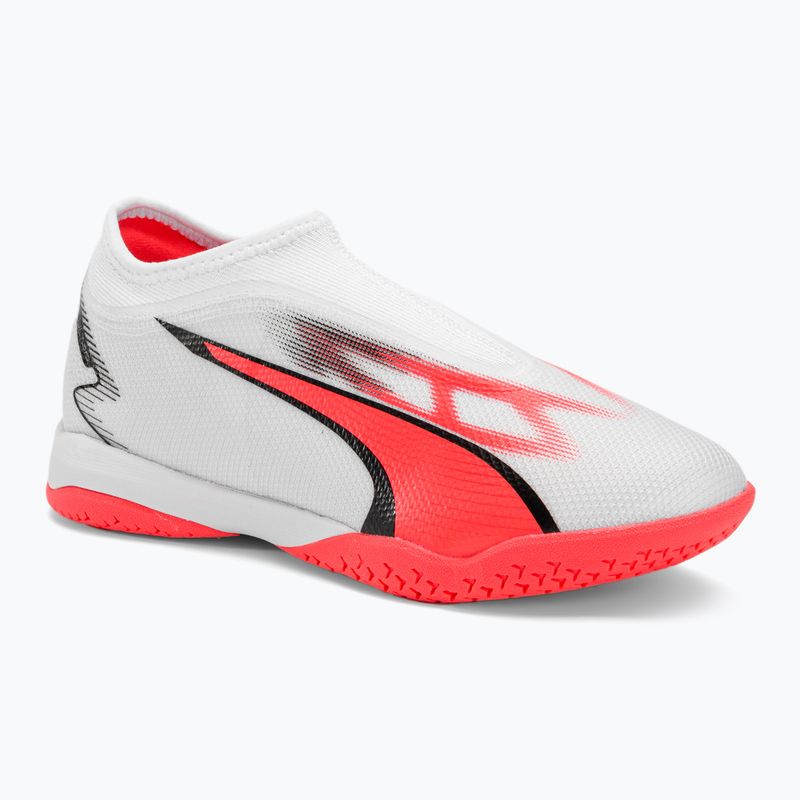 PUMA Ultra Match LL IT + Mid Jr children's football boots puma white/puma black/fire orchid