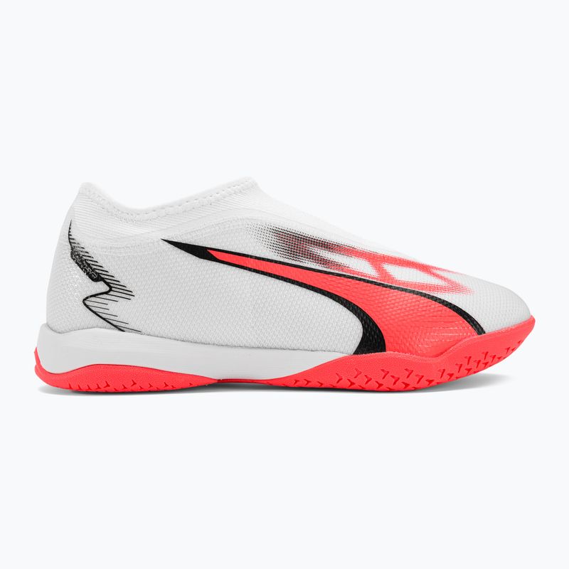 PUMA Ultra Match LL IT + Mid Jr children's football boots puma white/puma black/fire orchid 2