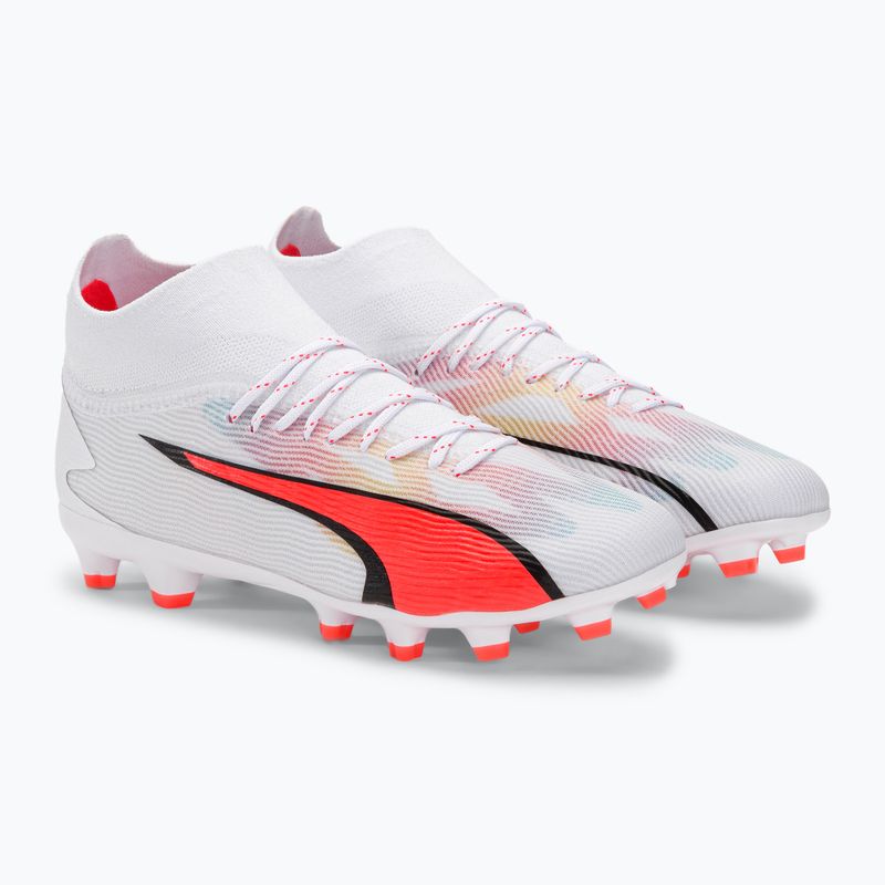 PUMA Ultra Pro FG/AG Jr children's football boots puma white/puma black/fire orchid 4