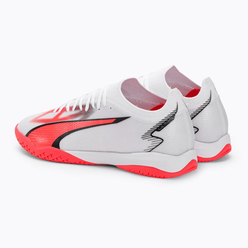 Men's PUMA Ultra Match IT football boots puma white/puma black/fire orchid 3