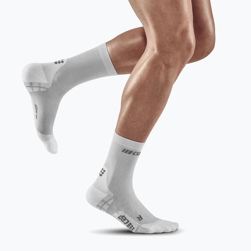 CEP Ultralight Short carbon white men's compression running socks 2