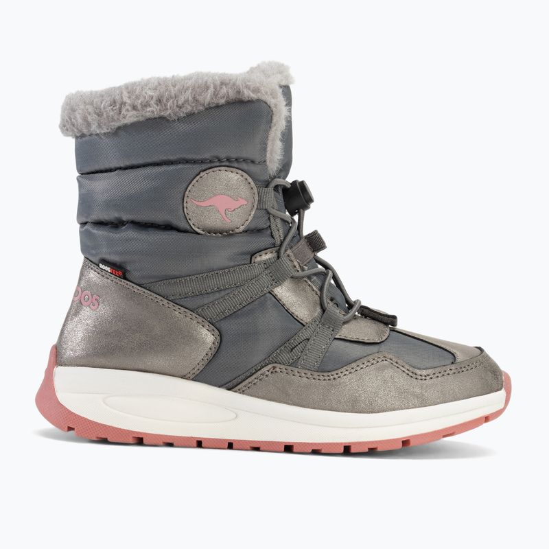 KangaROOS K-PE Ski RTX steel grey / dusty rose junior snow boots 2