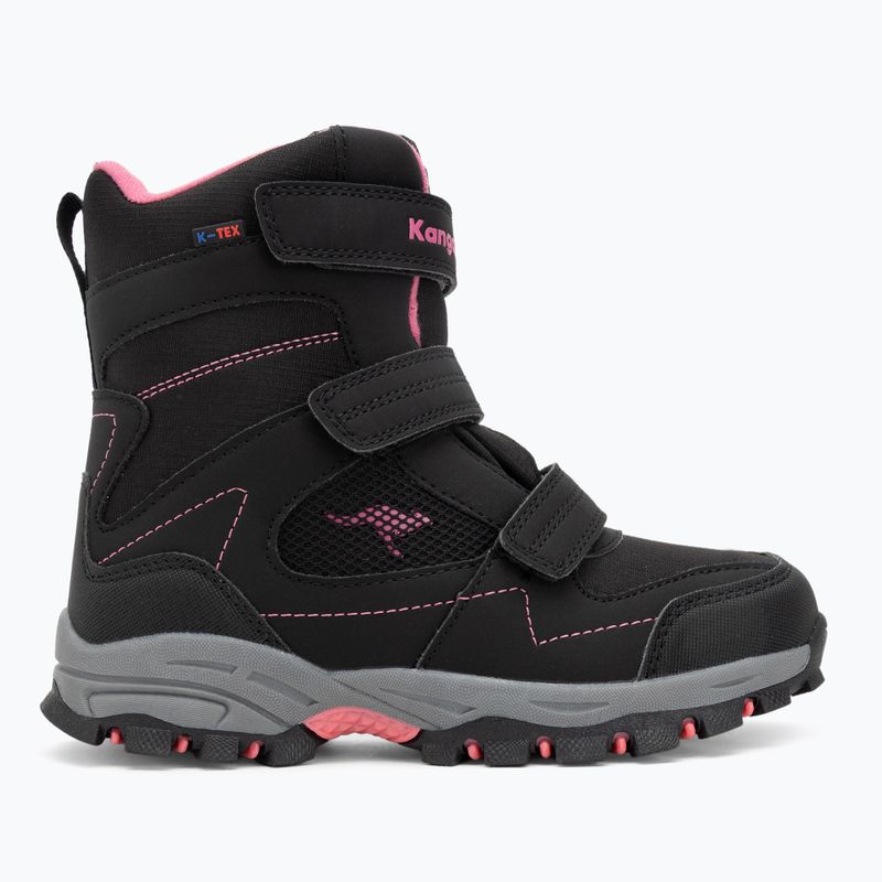 KangaROOS K-Robi KTX jet black/daisy pink children's snow boots 2
