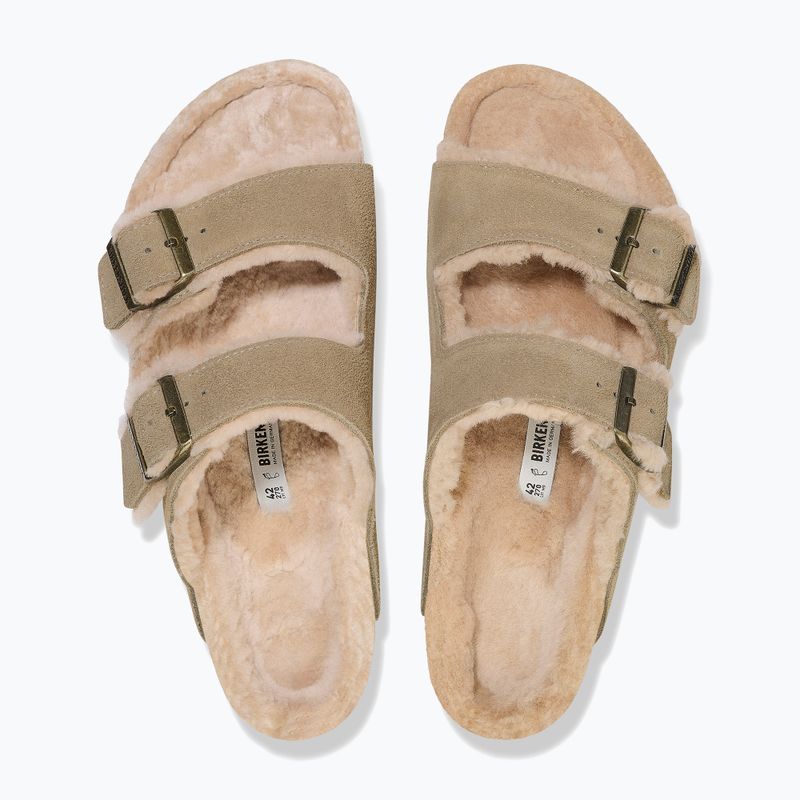 BIRKENSTOCK Arizona Shearling SL Regular taupe flip-flops 10