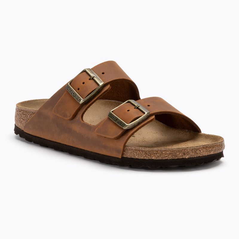 BIRKENSTOCK Arizona LEOI Narrow cognac slides